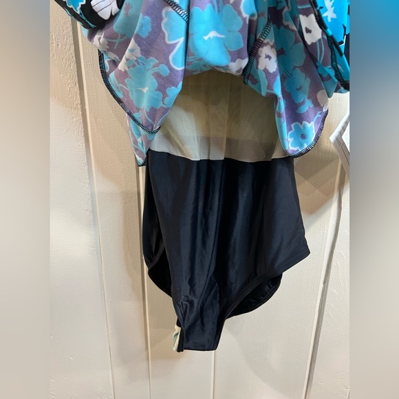 Fashion Bug Blue and Black one Piece Swimsuit - Picture 3 of 10